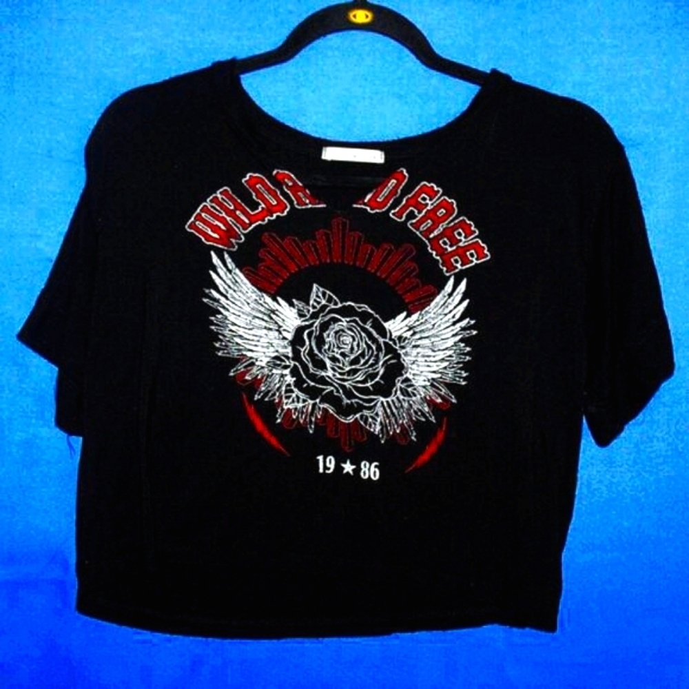 Charlotte Russe Wild & Free Graphic Crop Top L